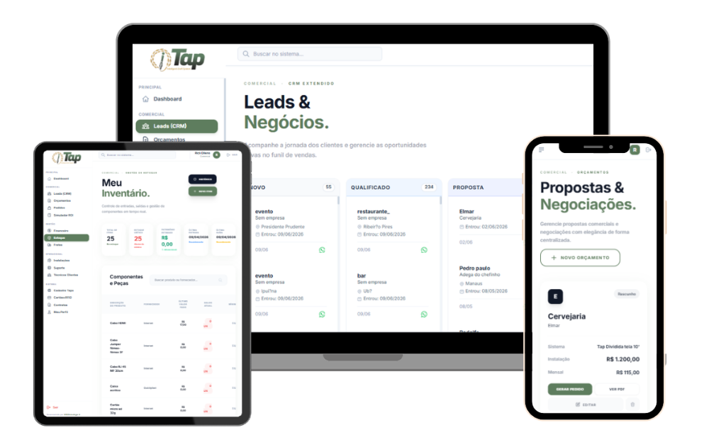 CRM + Estoque Mockup